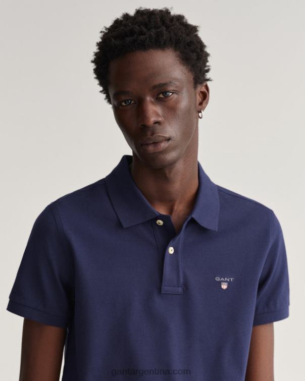 GANT hombres noche azul polo de piqué slim fit original P0P02119