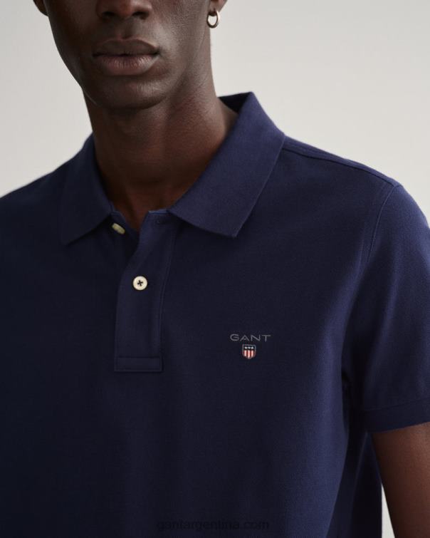 GANT hombres noche azul polo de piqué slim fit original P0P02119