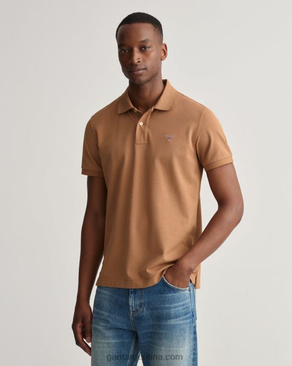 GANT hombres nuez tostada polo de piqué original P0P0298