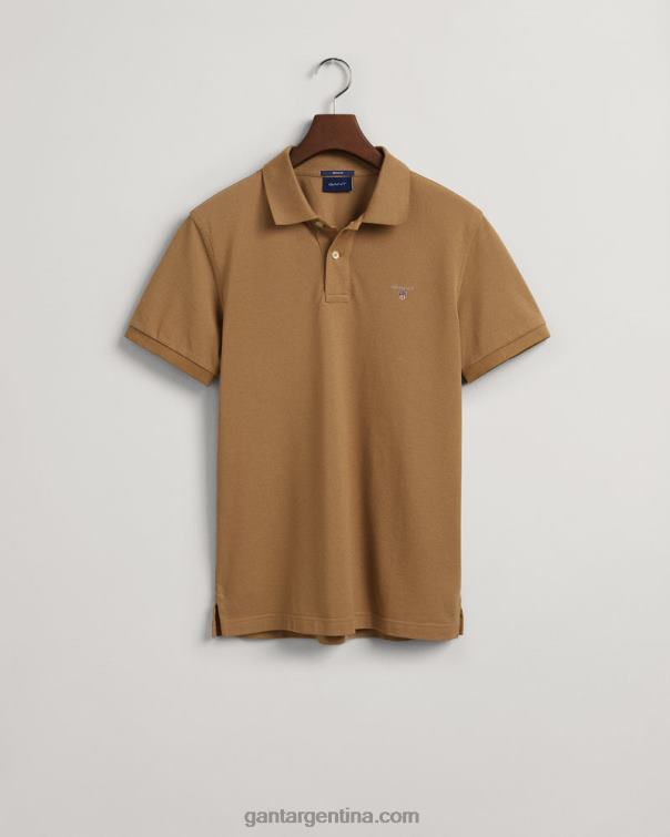 GANT hombres nuez tostada polo de piqué original P0P0298