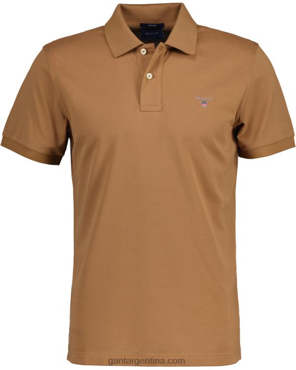 GANT hombres nuez tostada polo de piqué original P0P0298