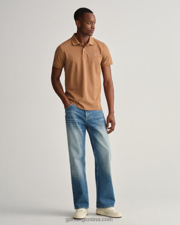 GANT hombres nuez tostada polo de piqué original P0P0298