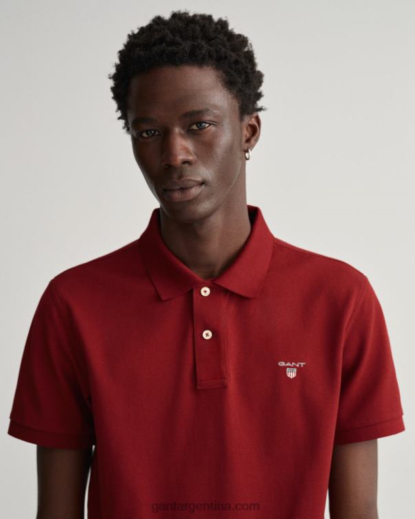 GANT hombres rojo hinchado polo de piqué original P0P0295