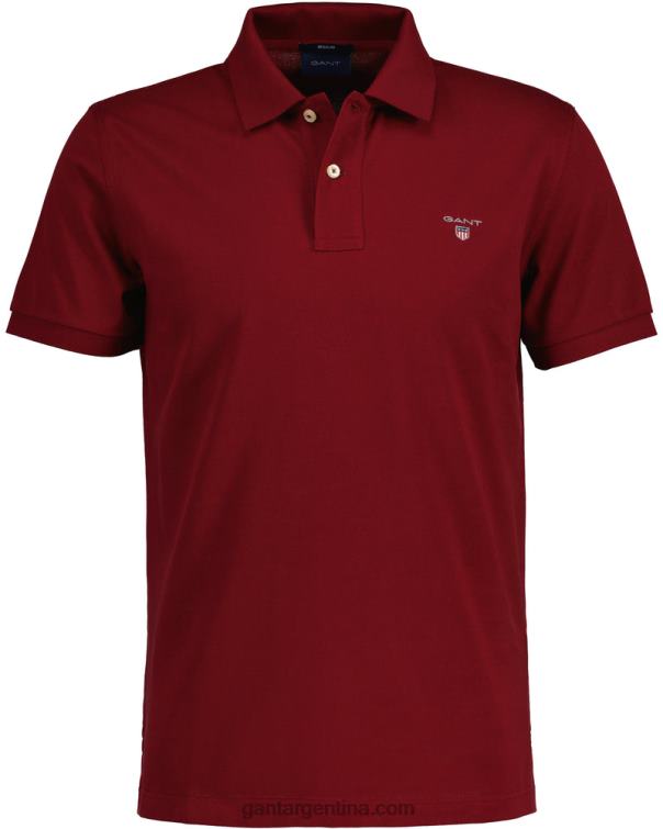 GANT hombres rojo hinchado polo de piqué original P0P0295