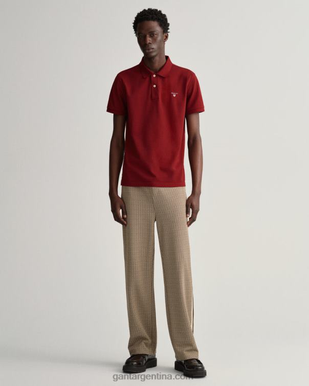 GANT hombres rojo hinchado polo de piqué original P0P0295