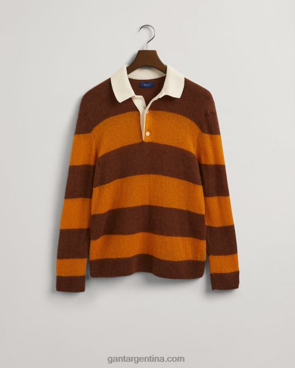 GANT hombres naranja dorado rugger a rayas de mohair P0P02349