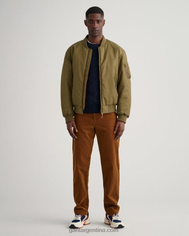 GANT hombres noche azul suéter de ochos con cuello redondo de lana de cordero P0P02336