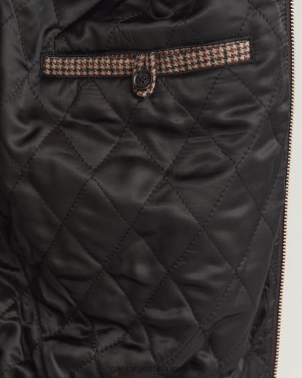 GANT hombres beige avellana chaqueta harrington de lana a cuadros P0P02381