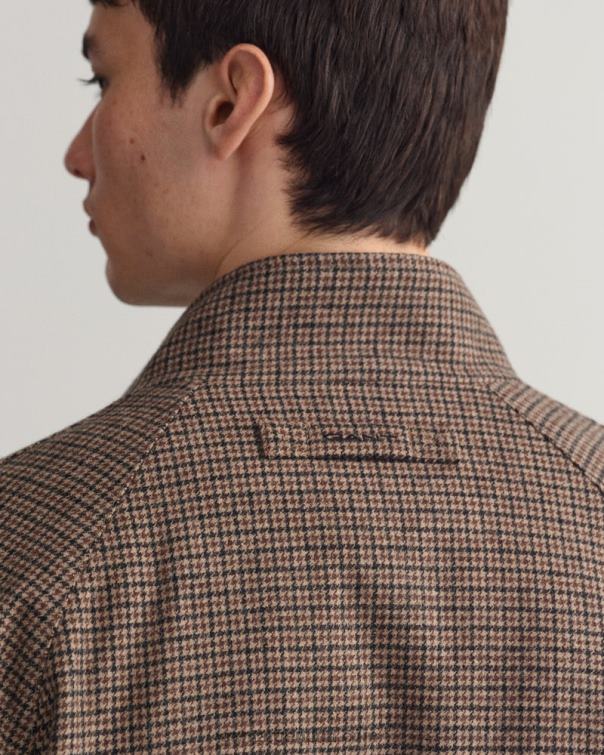 GANT hombres beige avellana chaqueta harrington de lana a cuadros P0P02381