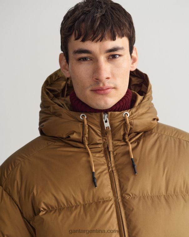 GANT hombres beige caramelo chaqueta acolchada brillante P0P02375