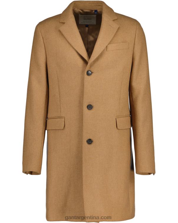 GANT hombres caqui cálido abrigo de lana clásico P0P02388