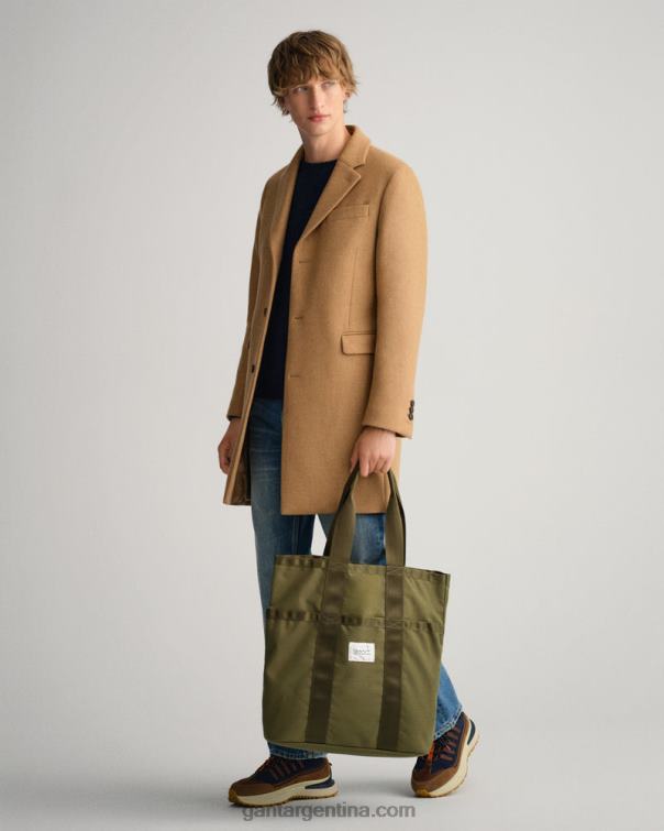 GANT hombres caqui cálido abrigo de lana clásico P0P02388