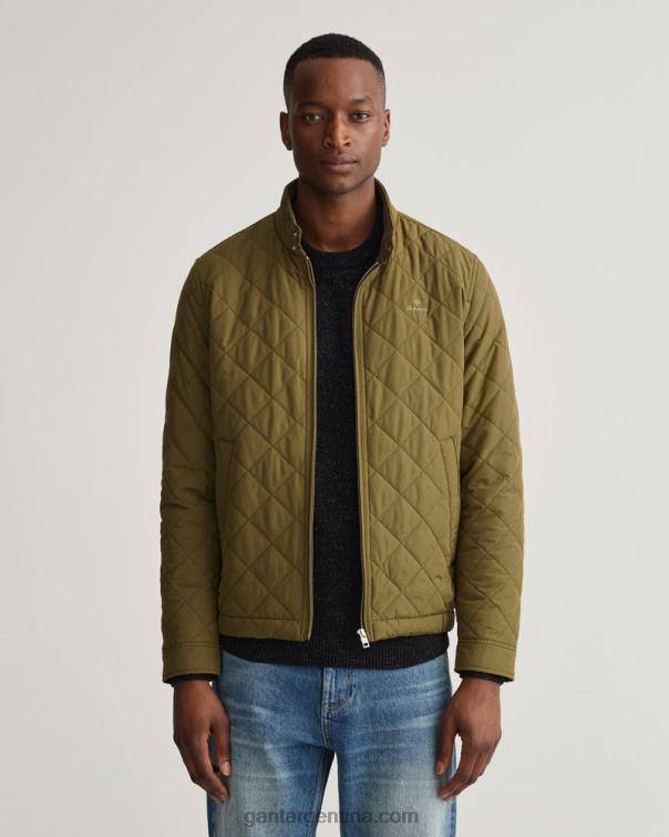 GANT hombres ejercito verde cortavientos acolchado P0P02393