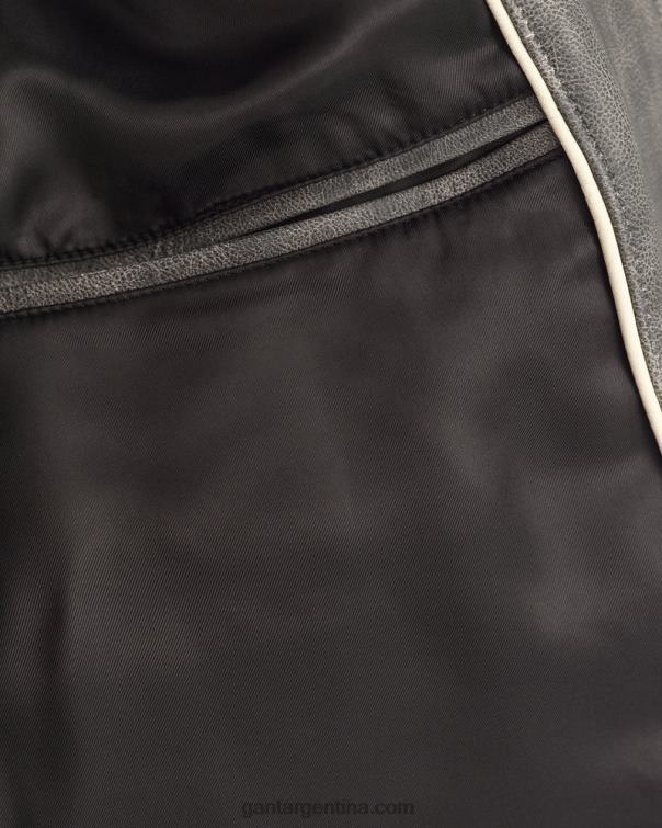 GANT hombres grafito chaqueta universitaria de cuero P0P02394