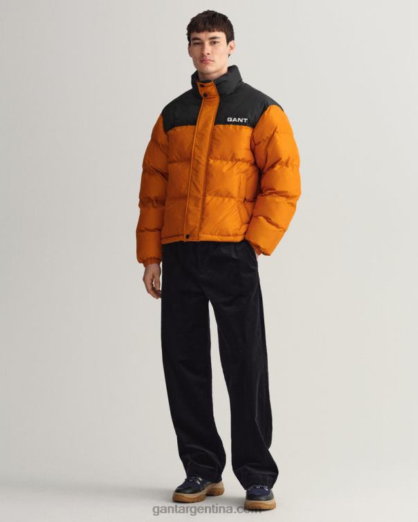 GANT hombres naranja mostaza dk chaqueta acolchada bloqueada P0P02369
