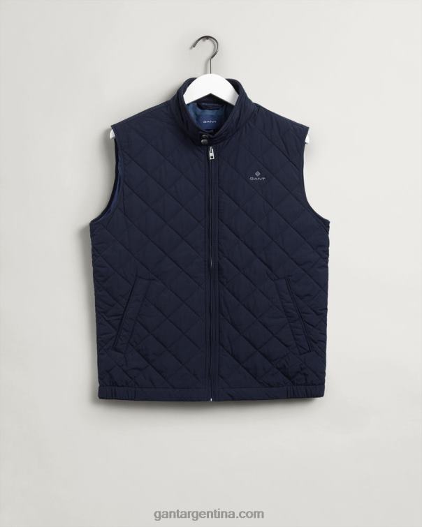 GANT hombres noche azul chaleco cortavientos acolchado P0P02392