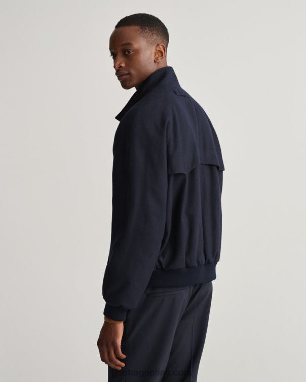 GANT hombres noche azul chaqueta harrington de lana P0P02377