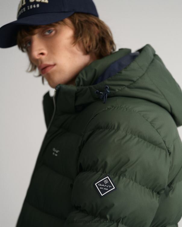 GANT hombres tormenta verde chaqueta de nube activa P0P02391