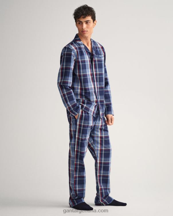 GANT hombres azul clásico conjunto de pijama de cuadros P0P02541