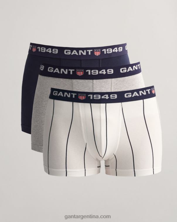 GANT hombres blanco Pack de 3 calzoncillos de rayas anchas P0P02553