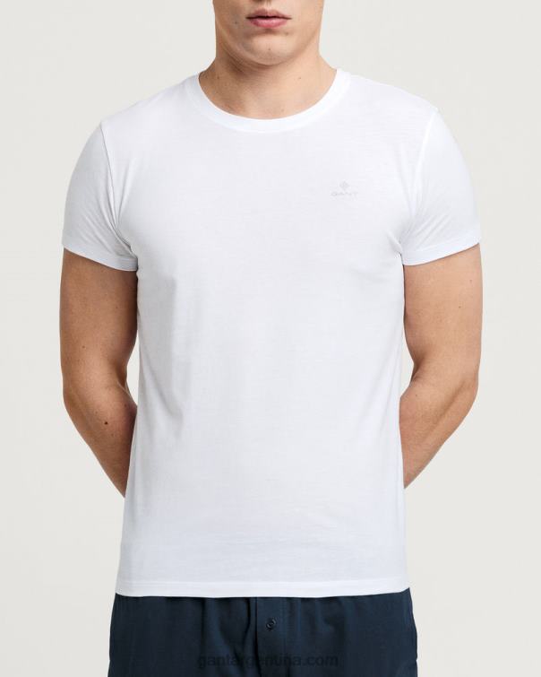 GANT hombres blanco negro Pack de 2 camisetas de cuello redondo P0P02548