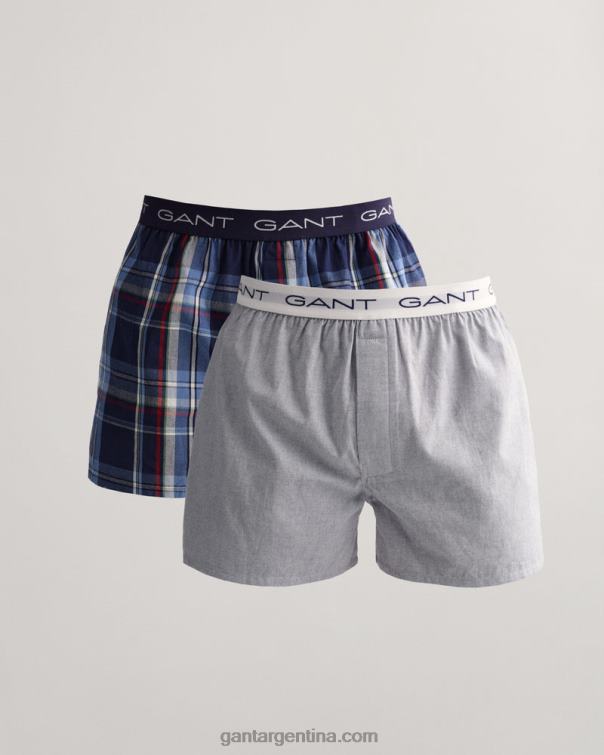 GANT hombres cascada azul Pack de 2 calzoncillos bóxer tejidos con logo P0P02554