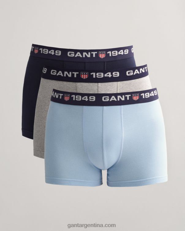 GANT hombres cascada azul Pack de 3 calzoncillos con escudo retro P0P02549