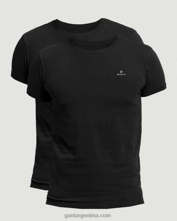 GANT hombres negro Pack de 2 camisetas de cuello redondo P0P02555