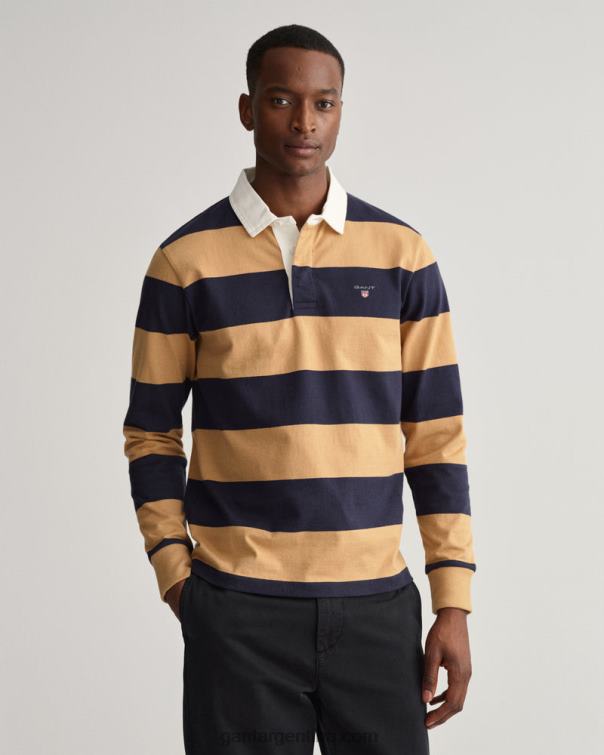 GANT hombres beige caramelo rugby pesado de rayas P0P02212