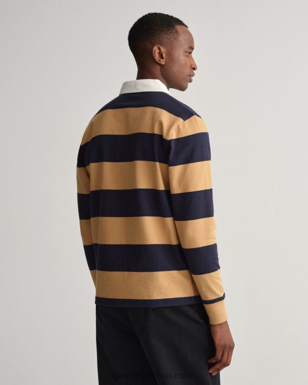 GANT hombres beige caramelo rugby pesado de rayas P0P02212
