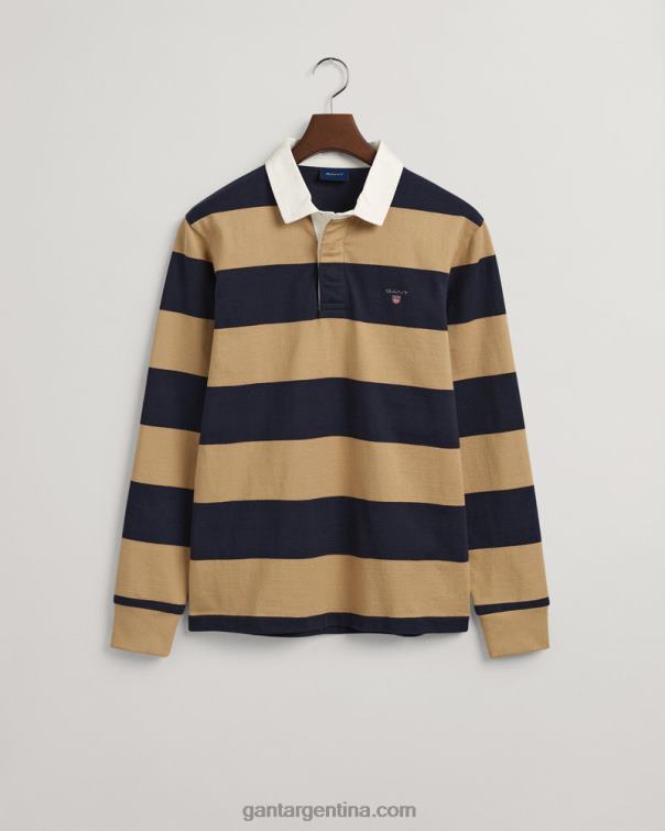 GANT hombres beige caramelo rugby pesado de rayas P0P02212