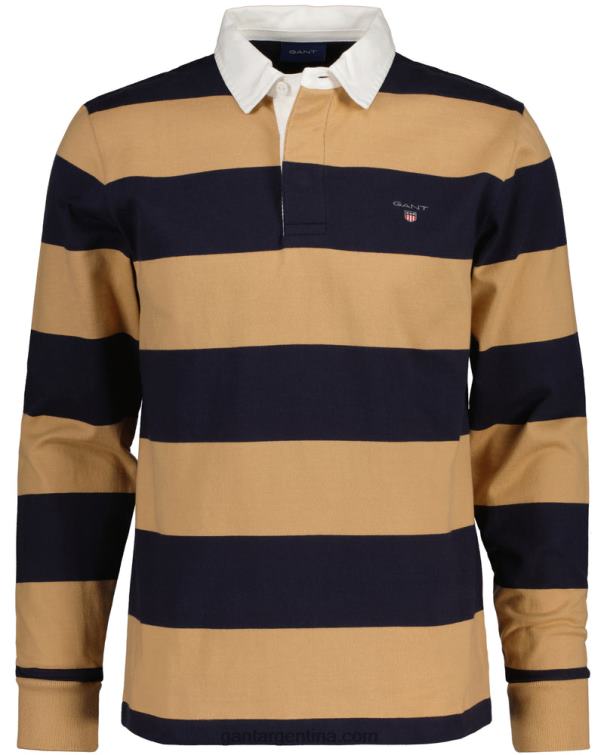 GANT hombres beige caramelo rugby pesado de rayas P0P02212