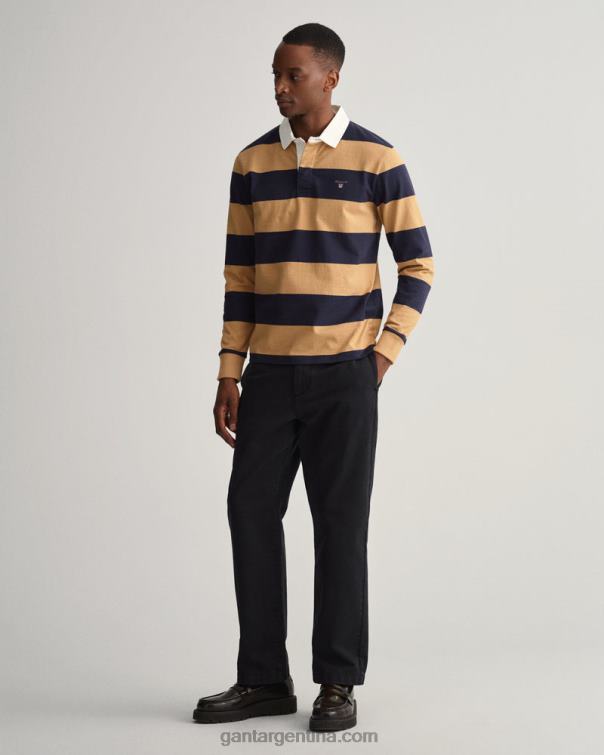 GANT hombres beige caramelo rugby pesado de rayas P0P02212