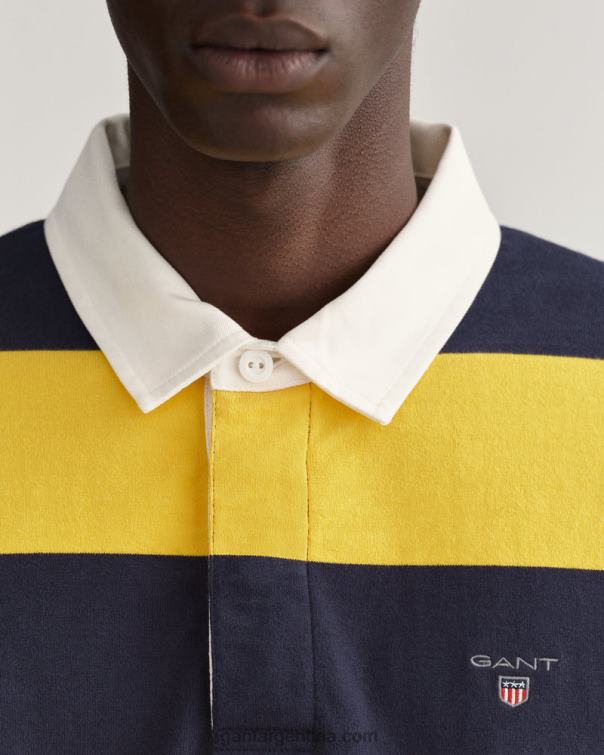 GANT hombres la luz del sol amarilla rugby pesado de rayas P0P02219