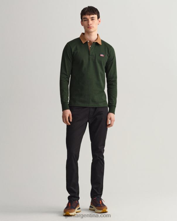 GANT hombres tormenta verde rugger pesado con cuello de pana P0P02222