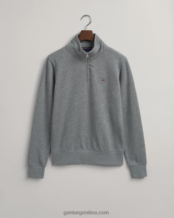 GANT hombres mezcla de grises sudadera original con media cremallera P0P02273