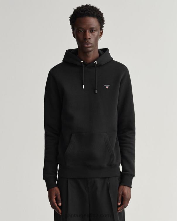 GANT hombres negro sudadera con capucha original P0P02274