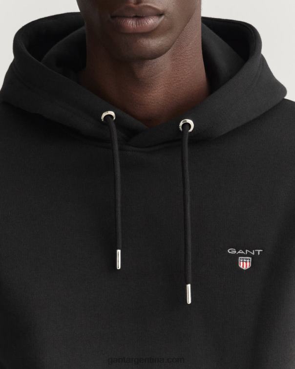 GANT hombres negro sudadera con capucha original P0P02274