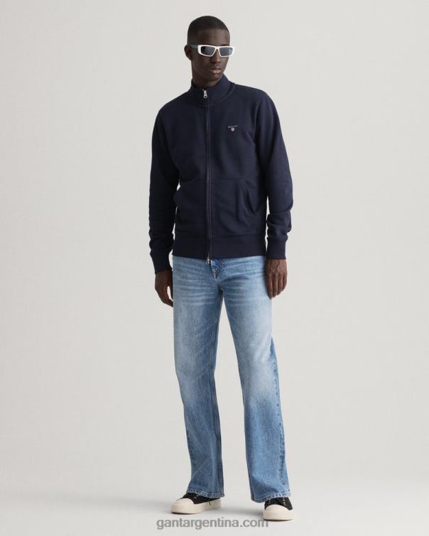GANT hombres noche azul cárdigan original con cremallera completa P0P02278