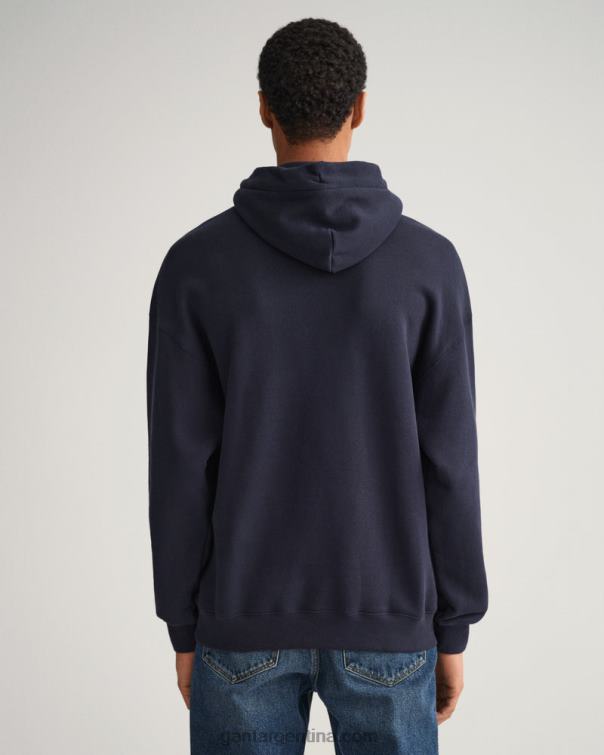 GANT hombres noche azul sudadera con capucha y estampado de estados unidos P0P02231
