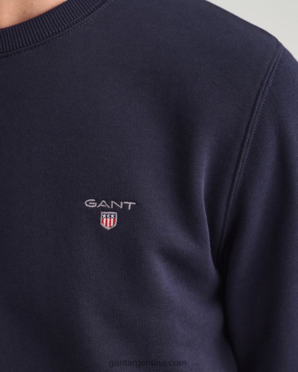 GANT hombres noche azul sudadera original con cuello redondo P0P02288