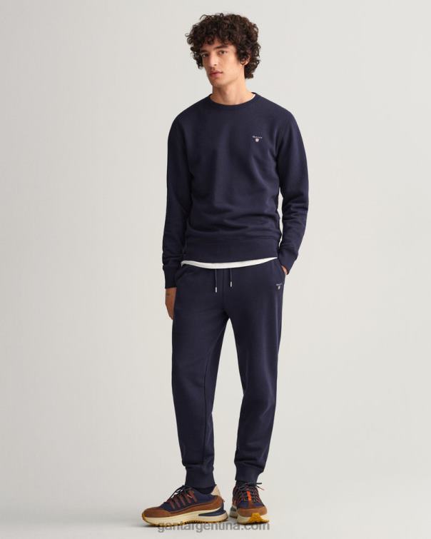 GANT hombres noche azul sudadera original con cuello redondo P0P02288