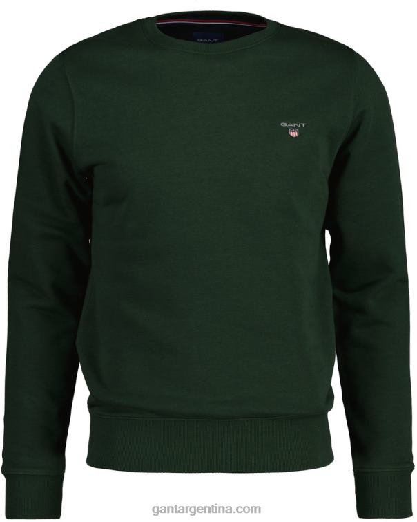 GANT hombres tormenta verde sudadera original con cuello redondo P0P02259
