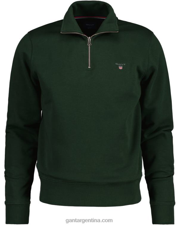GANT hombres tormenta verde sudadera original con media cremallera P0P02251