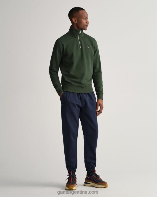 GANT hombres tormenta verde sudadera original con media cremallera P0P02251