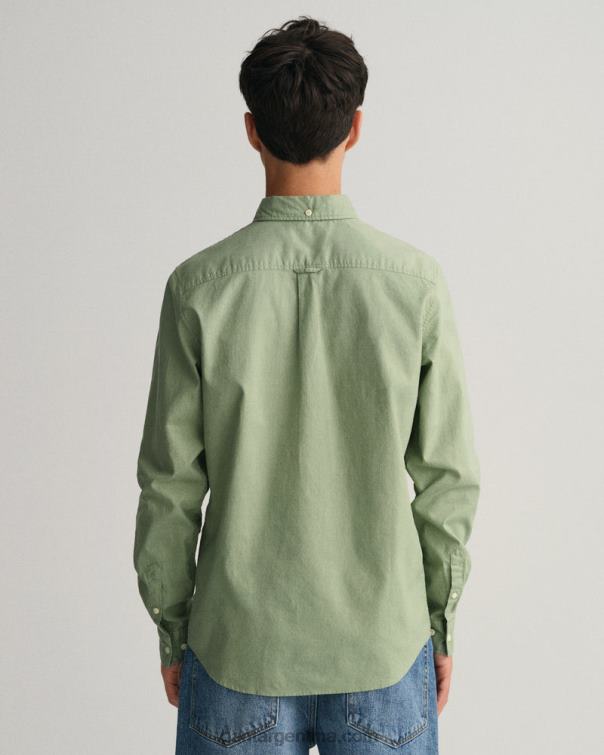 GANT juventud verde eucalipto camisa de sarga de algodón para adolescentes P0P02833