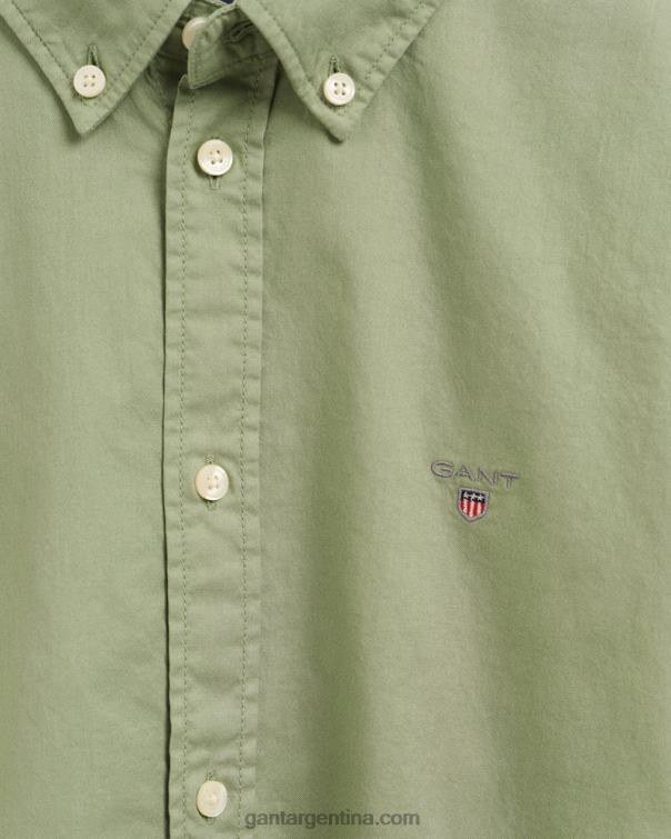 GANT juventud verde eucalipto camisa de sarga de algodón para adolescentes P0P02833