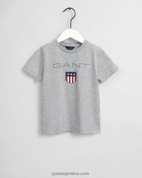 GANT juventud mezcla gris claro camiseta escudo niños P0P02797