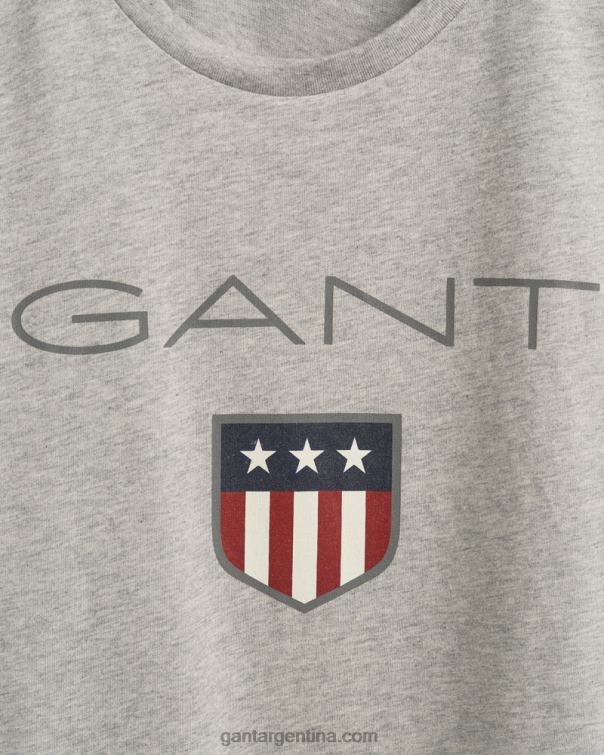 GANT juventud mezcla gris claro playera escudo juvenil P0P02800