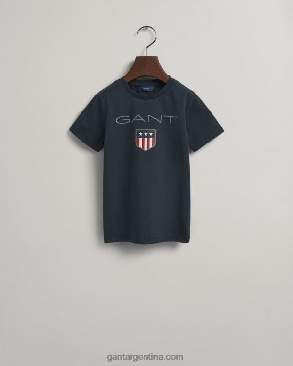 GANT juventud noche azul camiseta escudo niños P0P02808